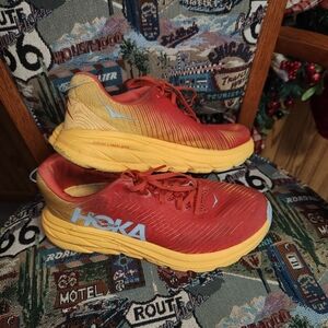 Hoka Shoes - Red and Yellow